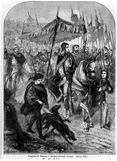 Progress of Thomas a Becket (c.1118-70) Through France by English School